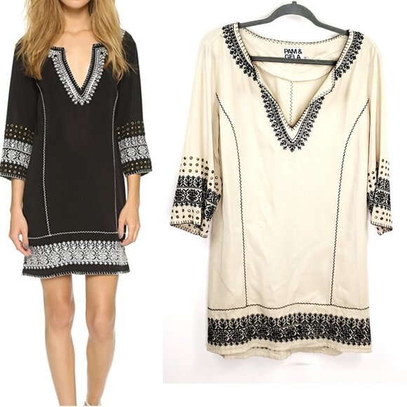 Pam & Gela Dresses & Skirts - Pam & Gela tunic dress with metal accent v neck